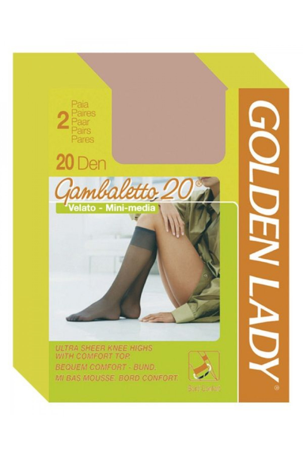 Gambaletto 20 (200/20) Тонкие полиамидные гольфы (2пары)* Golden Lady
