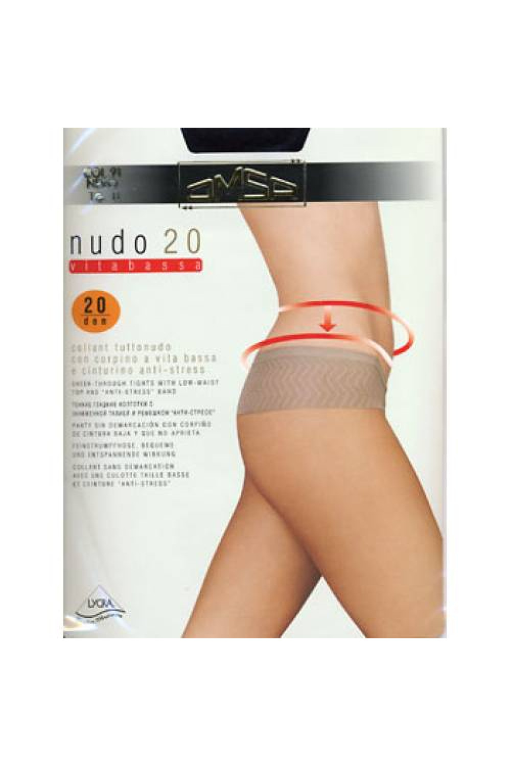 Тонкие эластичные колготки Nudo 20 V.B. (50/5)***, Omsa