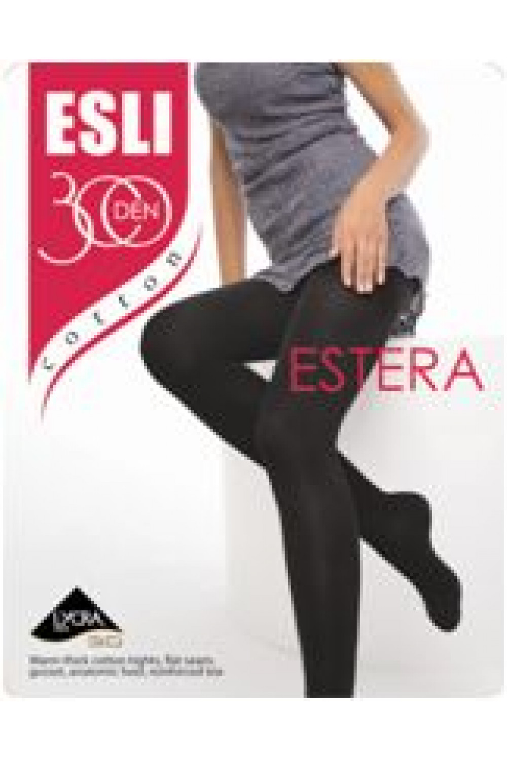 ESTERA 300 XL (24/4) колготки из хлопка, с лайкрой 3D, плоский шов