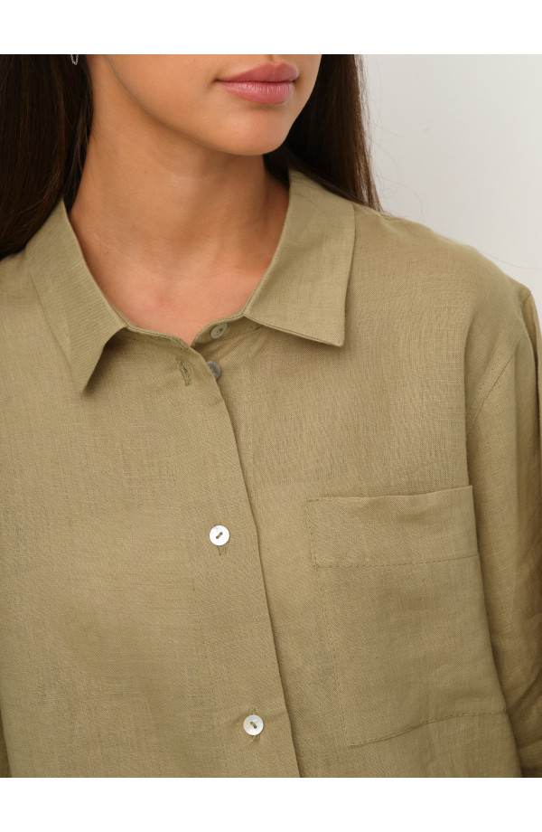 Рубашка короткая  S021_Olive Yellow/Салатовый