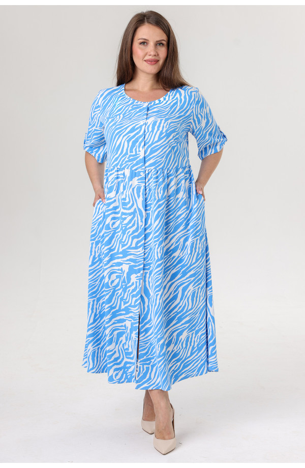 Платье женское  6082/05/Голубой, белый