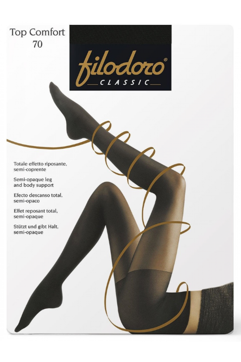 Top Comfort 70 (96/6)! Filodoro Плотные эластичные колготки с  поддерживающими шортиками