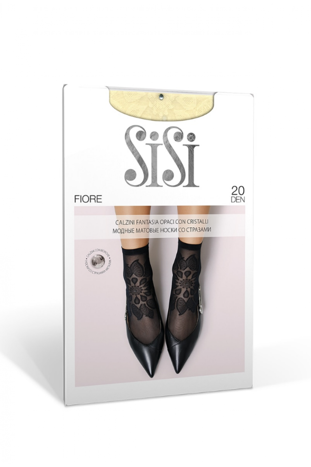 Носки женские SiSi FIORE 20 den, тонкие, матовые, с рисунком, фантазийные, капроновые
